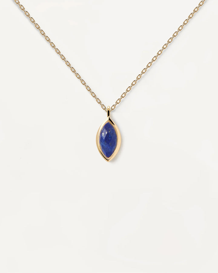 PDPAOLA Gold Lapis Lazuli Nomad Necklace