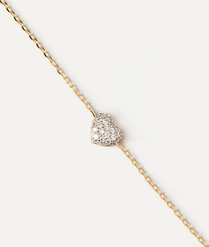 PDPAOLA 18ct Gold Diamond Heart Chain Bracelet