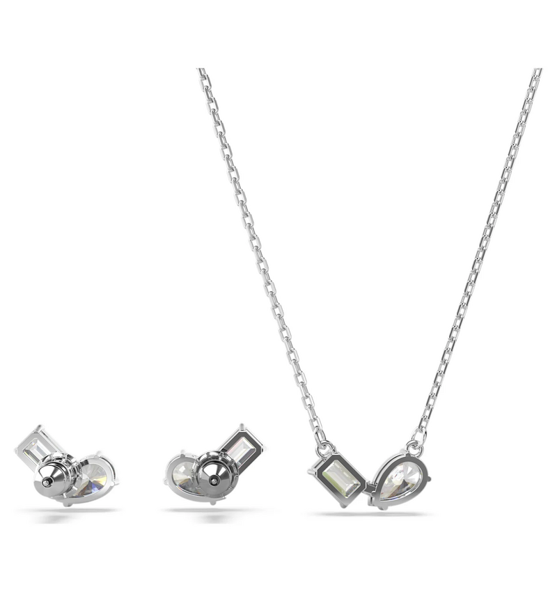 Swarovski Silver Mesmera Mixed Cut Necklace and Earrings Set