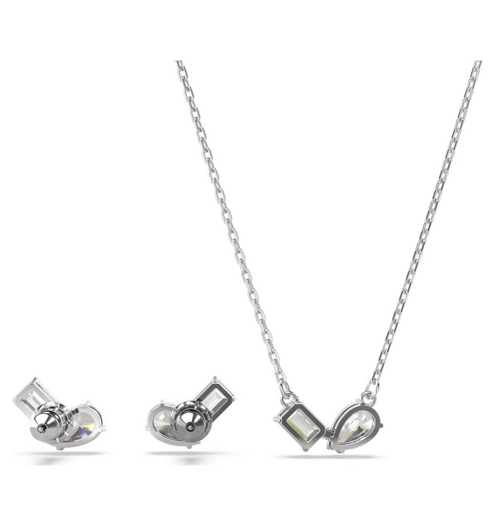 Swarovski Silver Mesmera Mixed Cut Necklace and Earrings Set