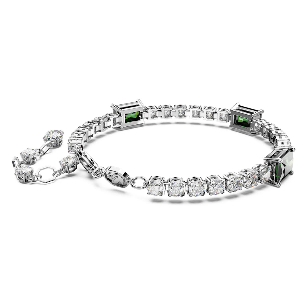 Swarovski Silver Matrix Mixed Cut Green Bracelet