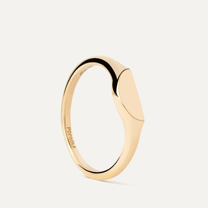 PDPAOLA Gold Half Circle Mini Stamp Ring