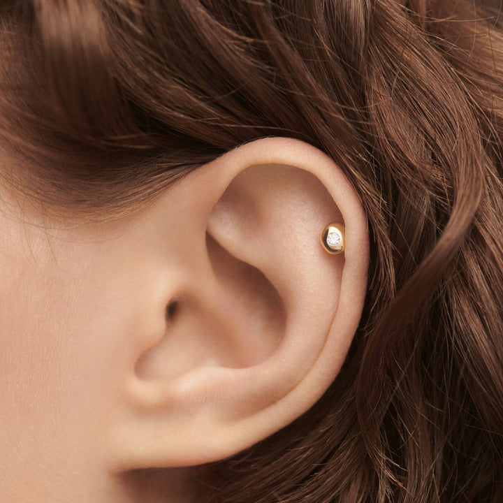 PDPAOLA Gold Sand Single Stud Earring