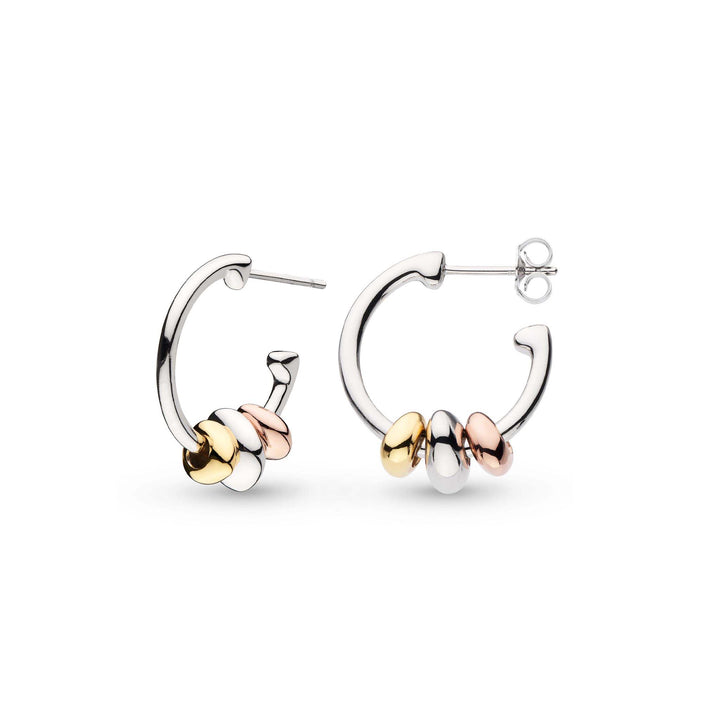 Kit Heath Silver Coast Tumble Semi Hoop Stud Earrings