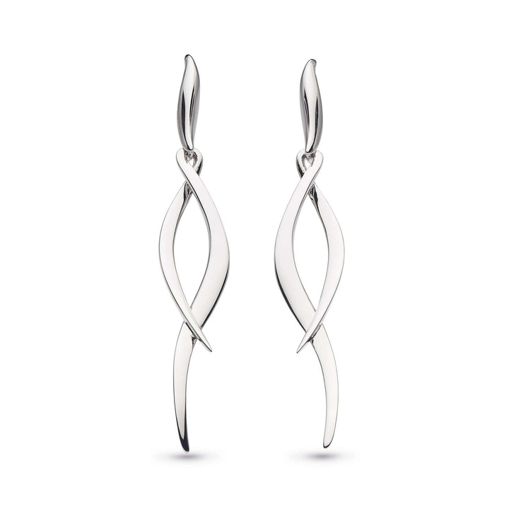 Kit Heath Silver Entwine Twine Twist Drop Earrings