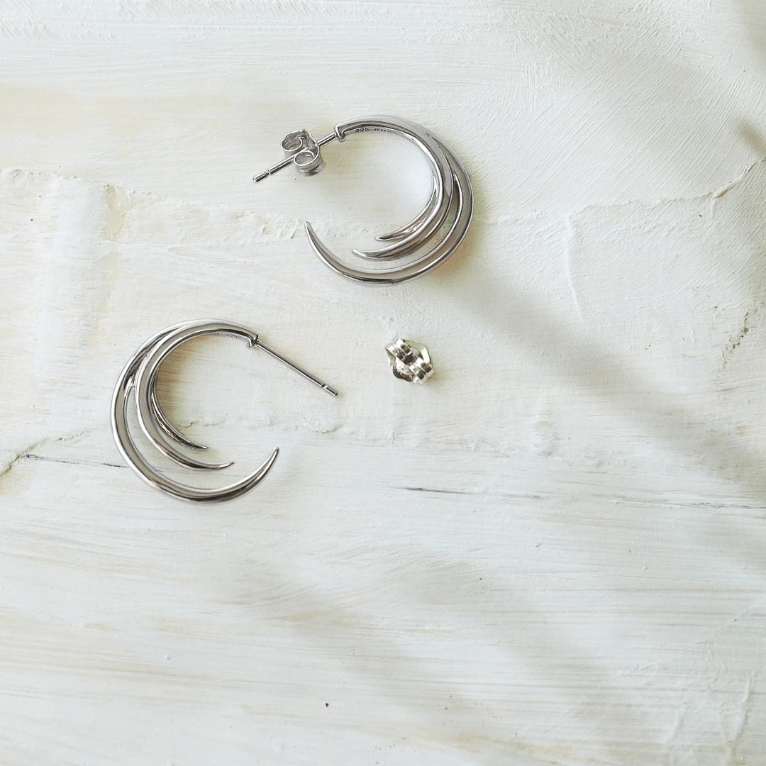 Kit Heath Silver Entwine Helix Wrap Hoop Earrings