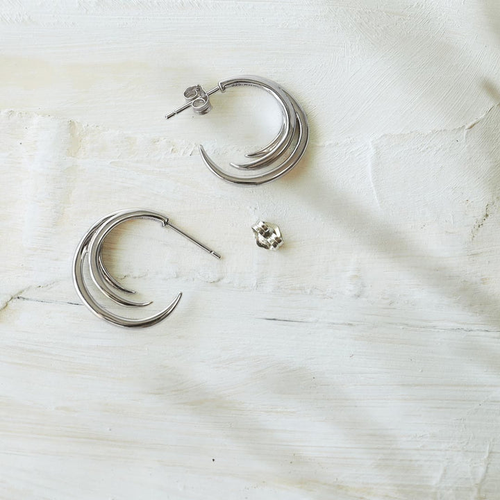 Kit Heath Silver Entwine Helix Wrap Hoop Earrings