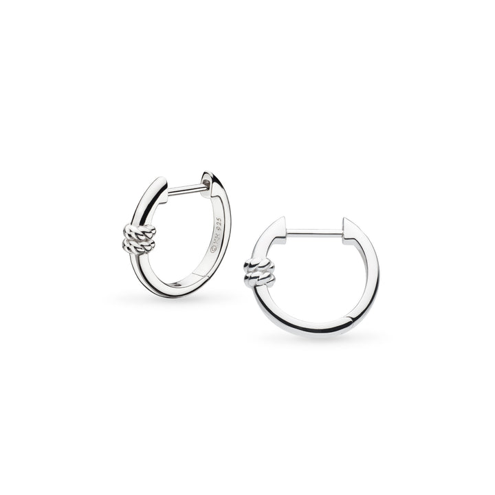 Kit Heath Silver Marina Rope Bar Hinged Hoop Earrings