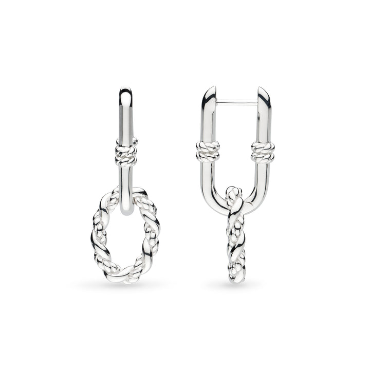 Kit Heath Silver Marina Rope Link Grande Hoop Earrings