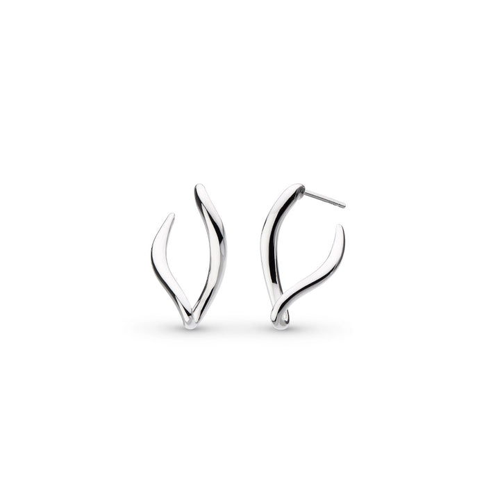 Kit Heath Silver Entwine Twine Link Hoop Earrings