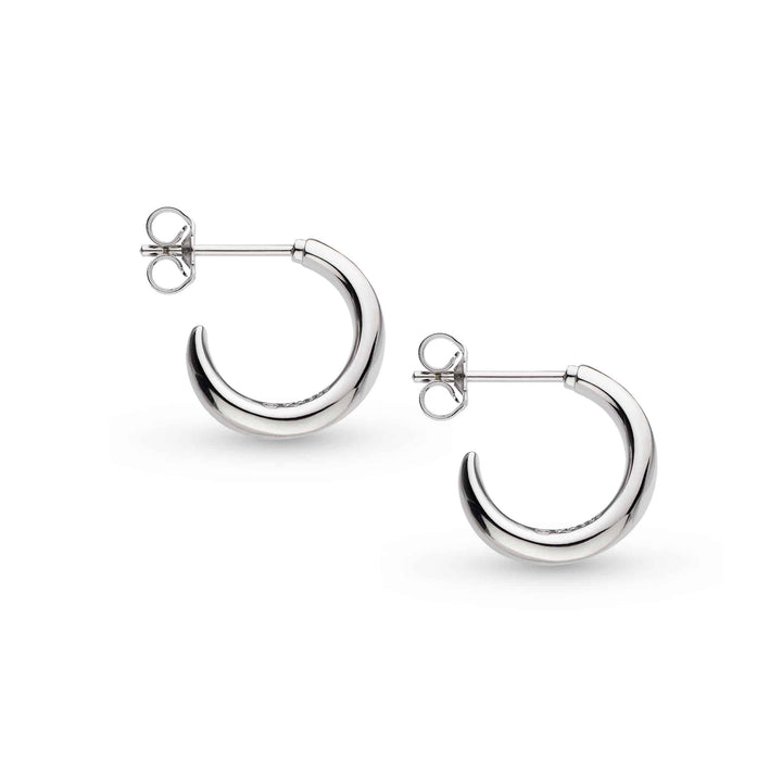 Kit Heath Silver Bevel Cirque Semi Hoop Earrings