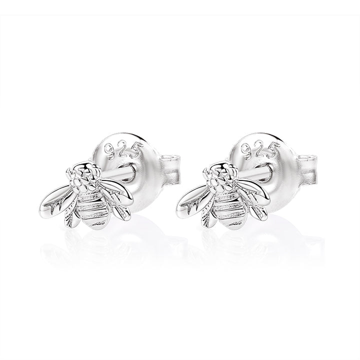 ol&co Silver Honey Bee Stud Earrings