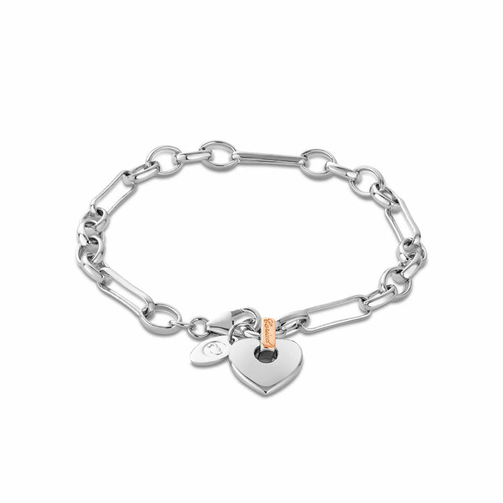 Clogau Cariad Heart Silver Figaro Bracelet