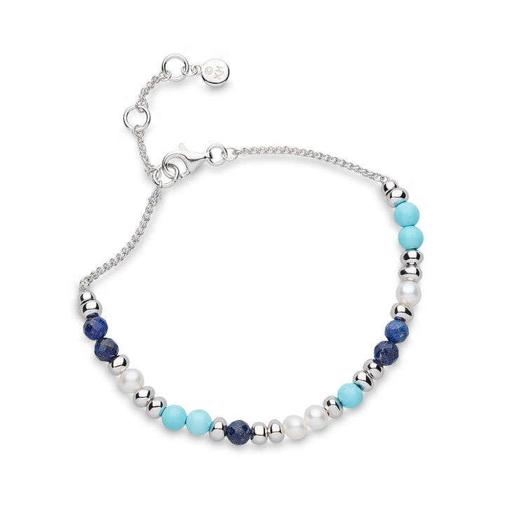 Kit Heath Silver Coast Tumble Azure Gemstone Beaded Bracelet