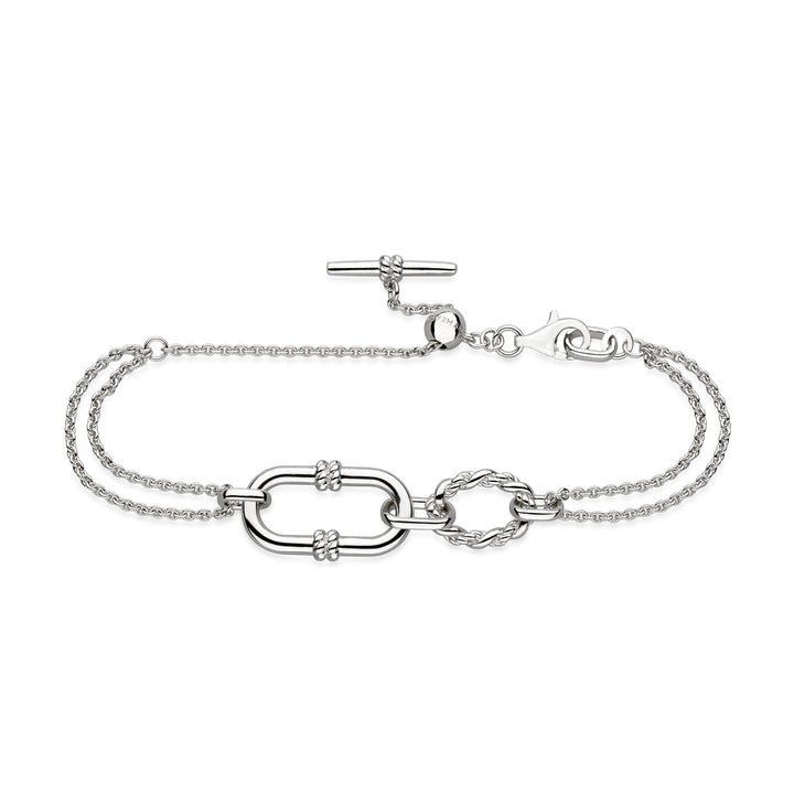 Kit Heath Silver Marina Grande Twin Chain Slider Bracelet