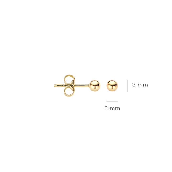 Blush 14ct Solid Gold Ball Stud Earrings