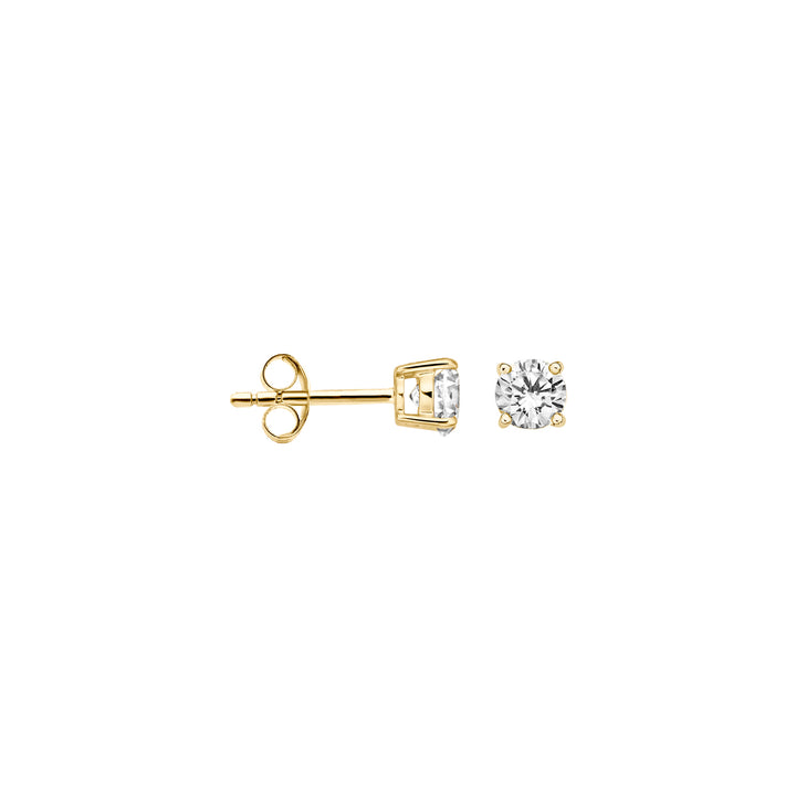 Blush 14ct Solid Gold Zirconia Stud Earrings