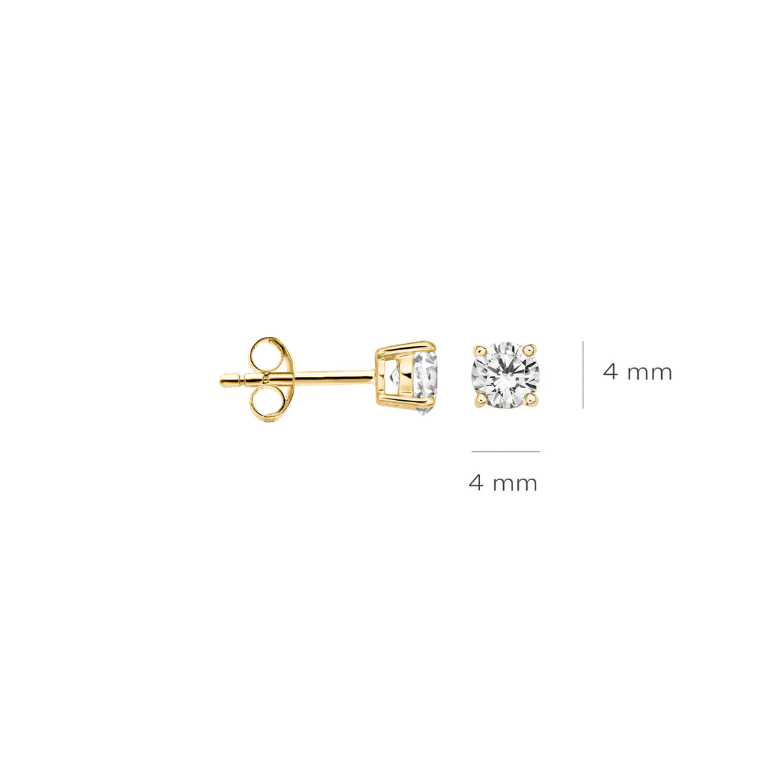 Blush 14ct Solid Gold Zirconia Stud Earrings