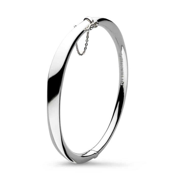 Kit Heath Silver Bevel Cirque Hinged Bangle