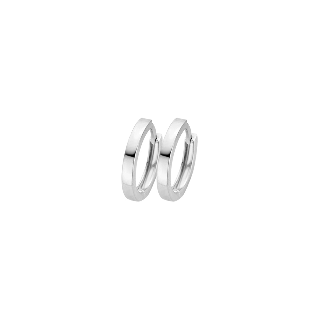 Blush 14ct Solid White Gold Huggie Hoop Earrings