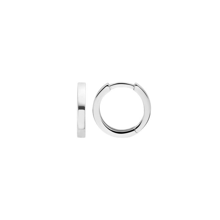 Blush 14ct Solid White Gold Huggie Hoop Earrings