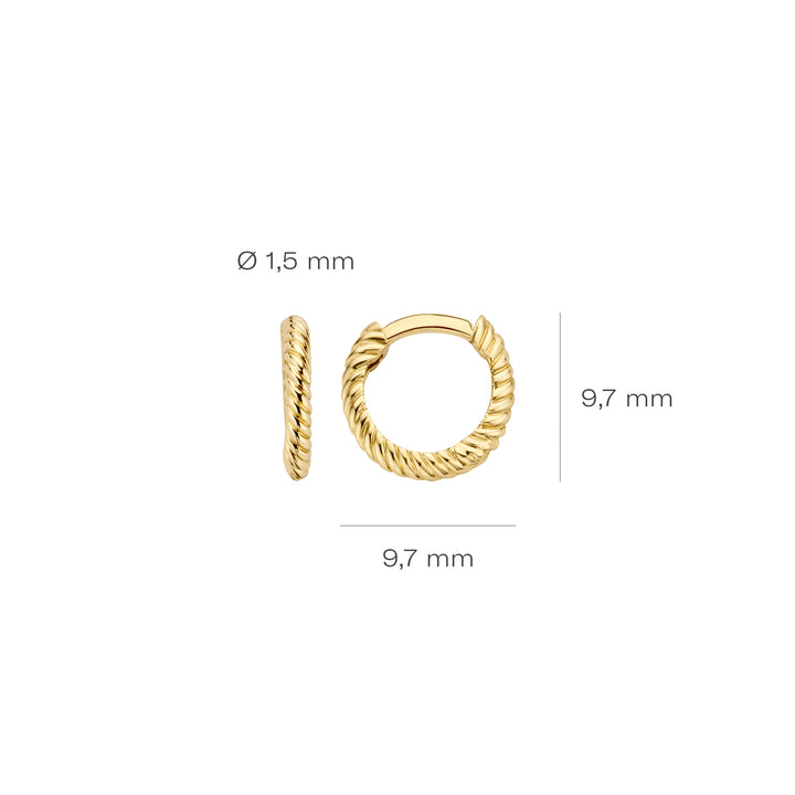 Blush 14ct Solid Gold Twist Hoop Earrings