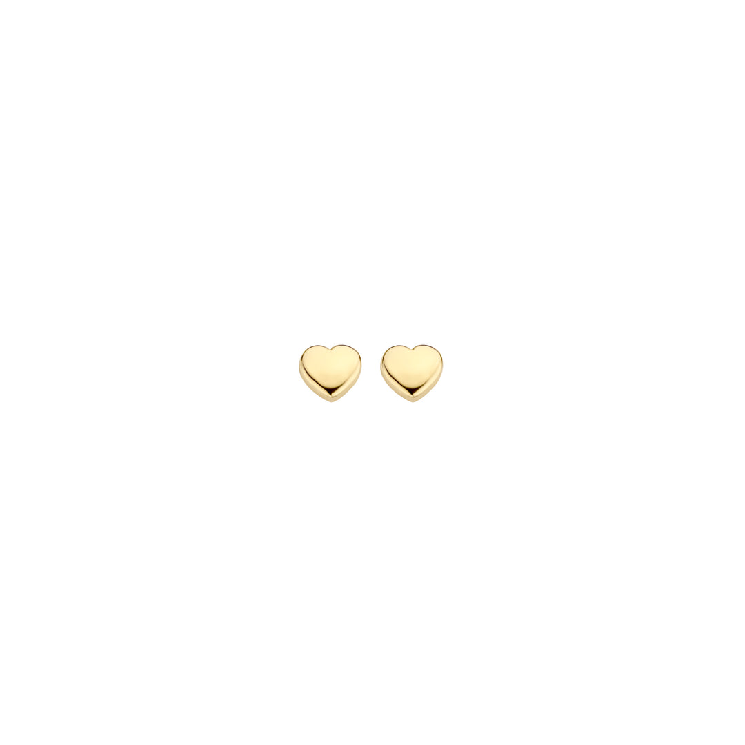 Blush 14ct Solid Gold Polished Heart Stud Earrings