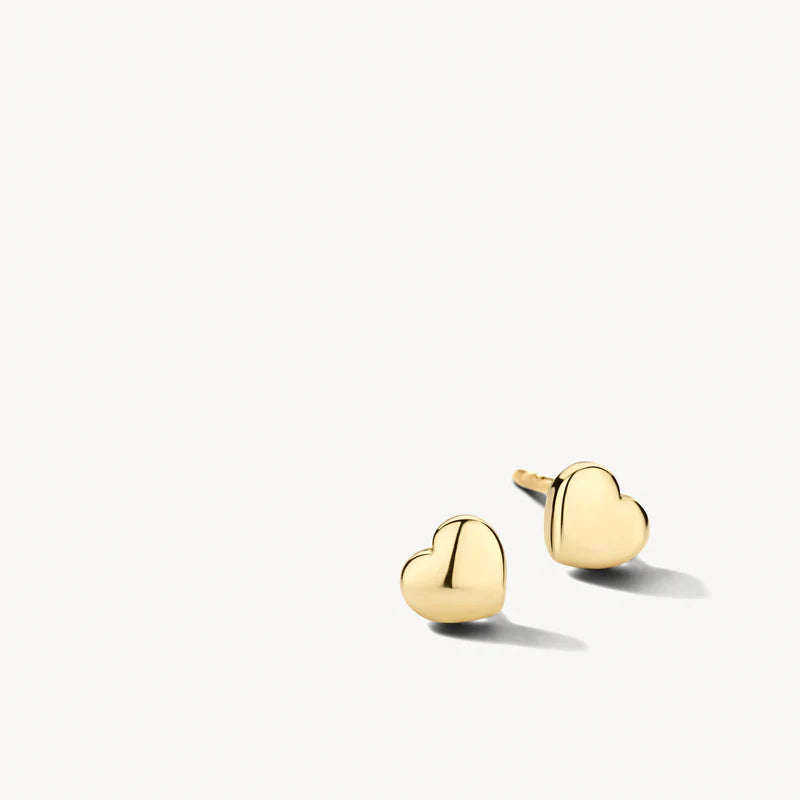 Blush 14ct Solid Gold Polished Heart Stud Earrings