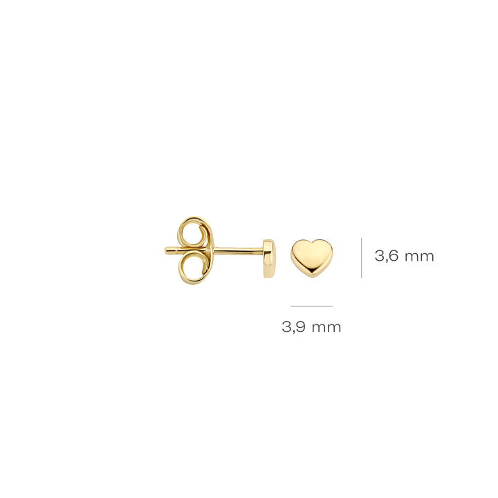 Blush 14ct Solid Gold Polished Heart Stud Earrings