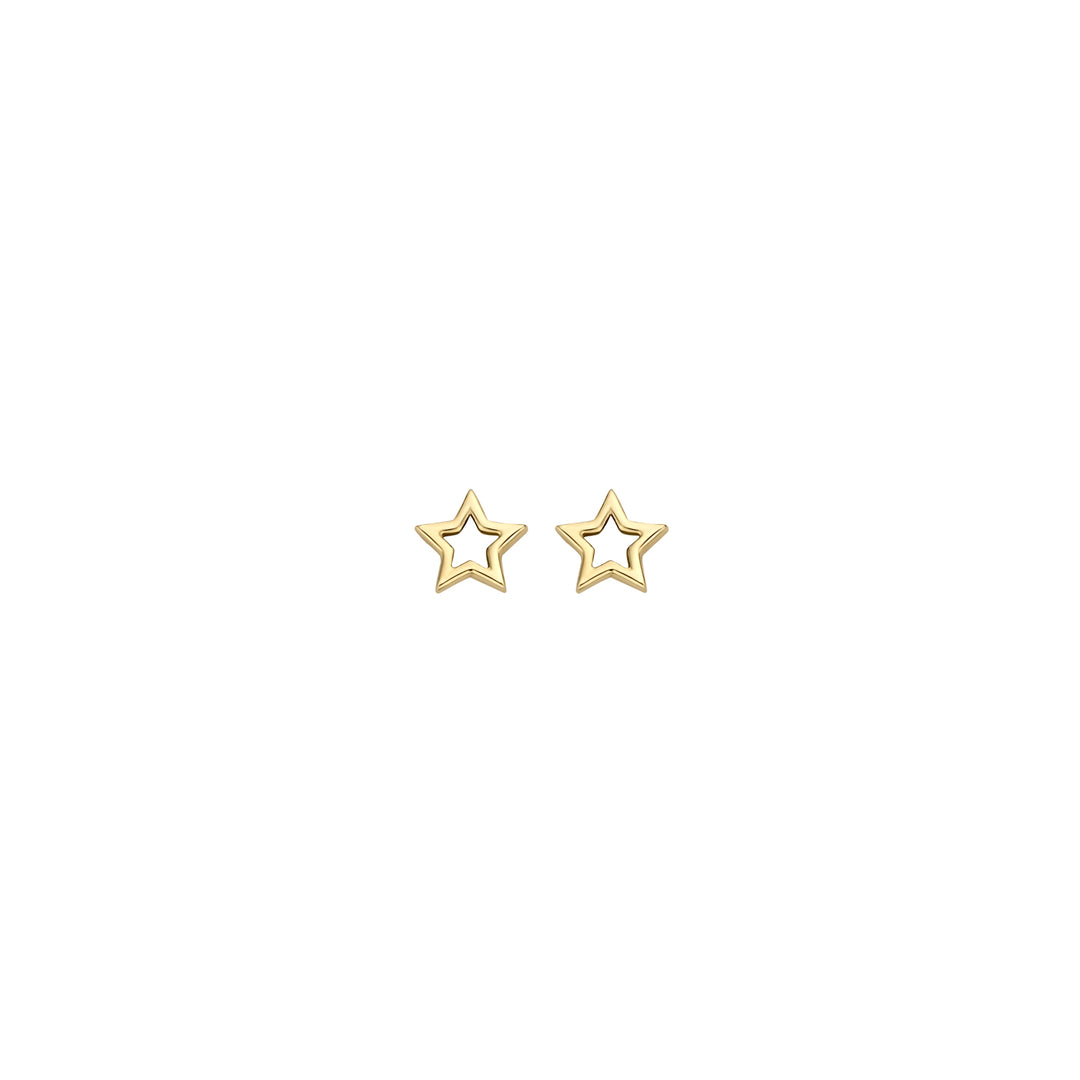 Blush 14ct Solid Gold Open Star Stud Earrings