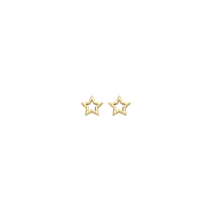 Blush 14ct Solid Gold Open Star Stud Earrings