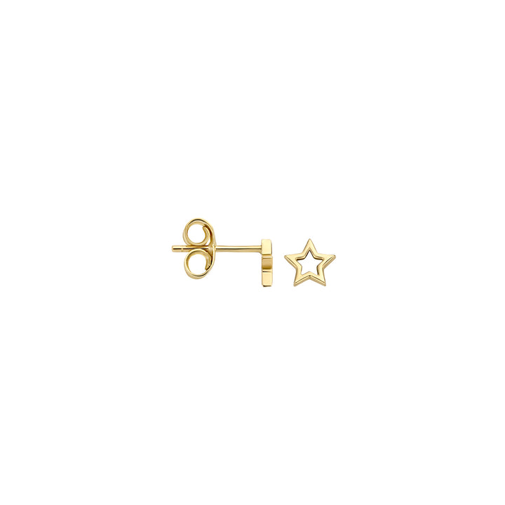 Blush 14ct Solid Gold Open Star Stud Earrings