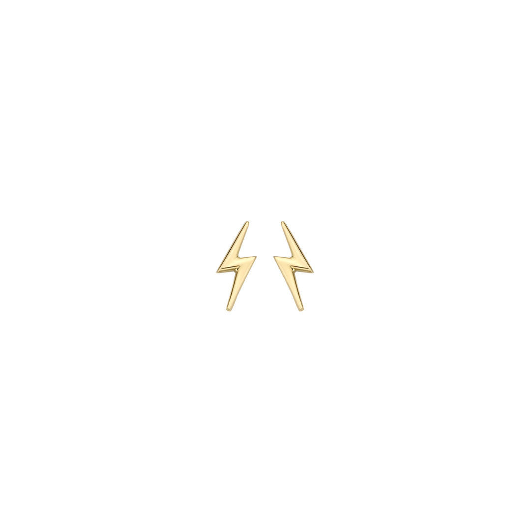 Blush 14ct Solid Gold Lightening Bolt Stud Earrings