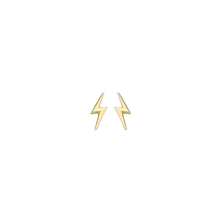 Blush 14ct Solid Gold Lightening Bolt Stud Earrings