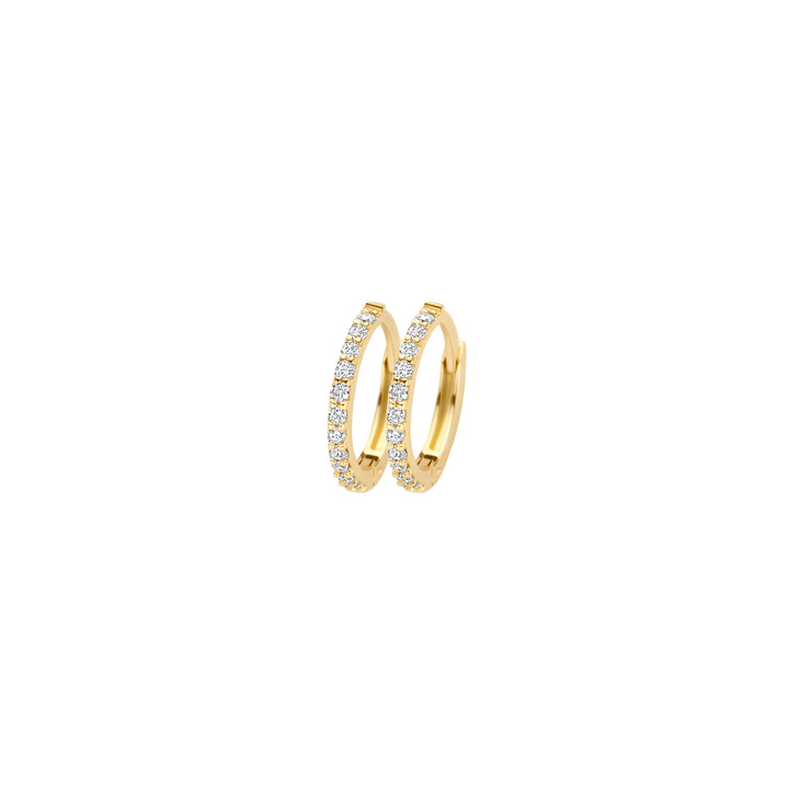 Blush 14ct Solid Gold Zirconia Huggie Hoop Earrings