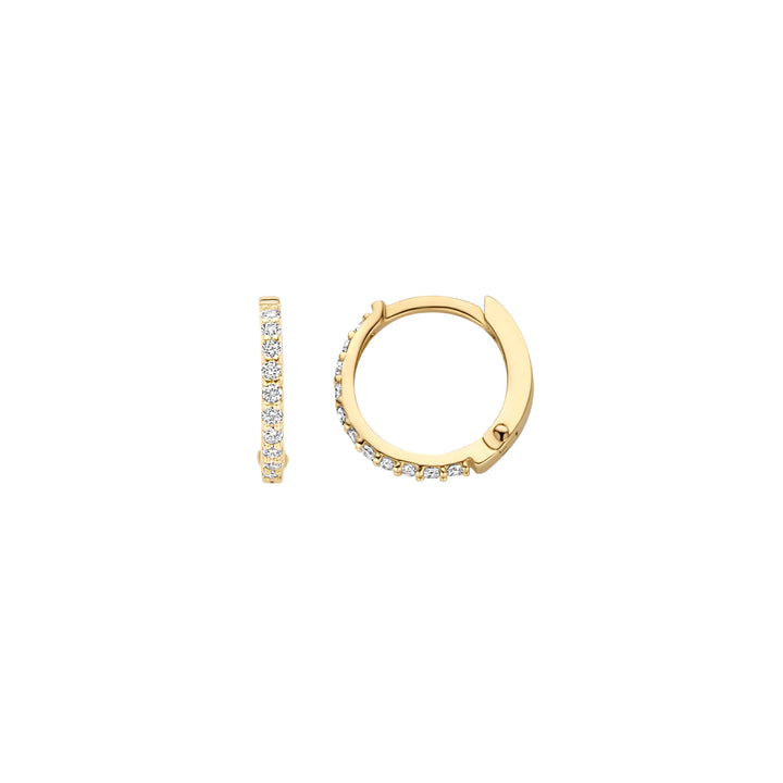 Blush 14ct Solid Gold Zirconia Huggie Hoop Earrings