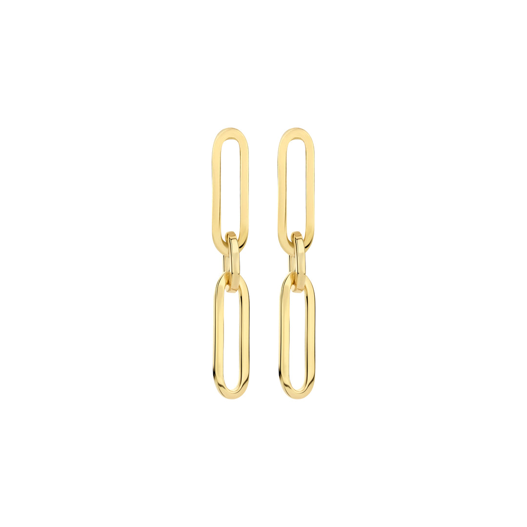 Blush 14ct Solid Gold Oval Link Drop Earrings