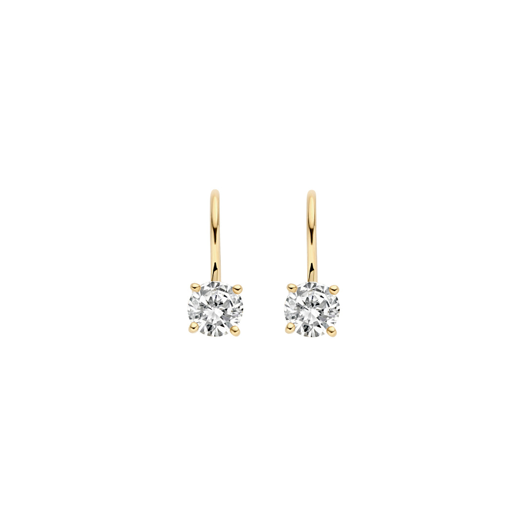 Blush 14ct Solid Gold Zirconia Drop Earrings