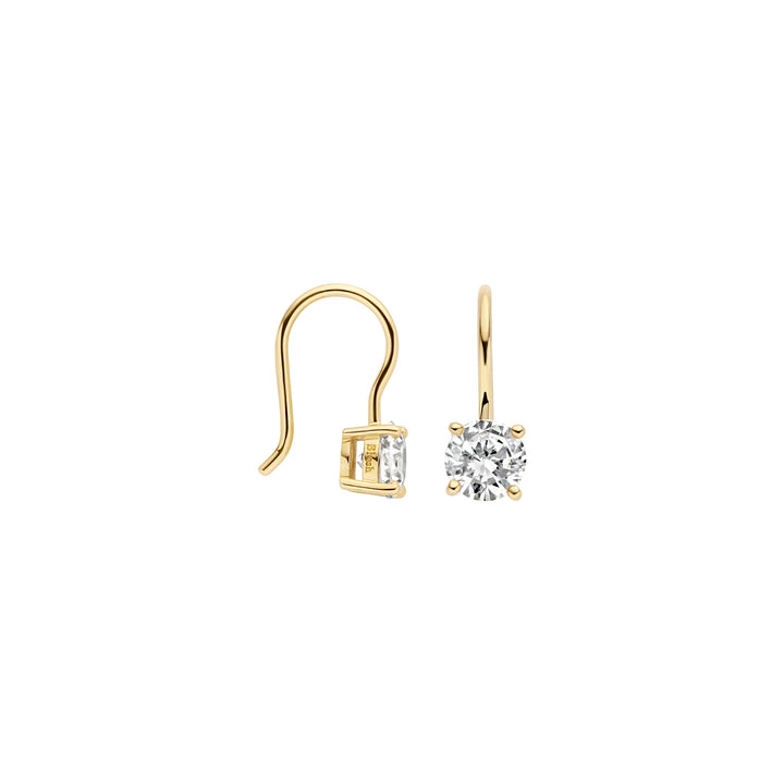 Blush 14ct Solid Gold Zirconia Drop Earrings