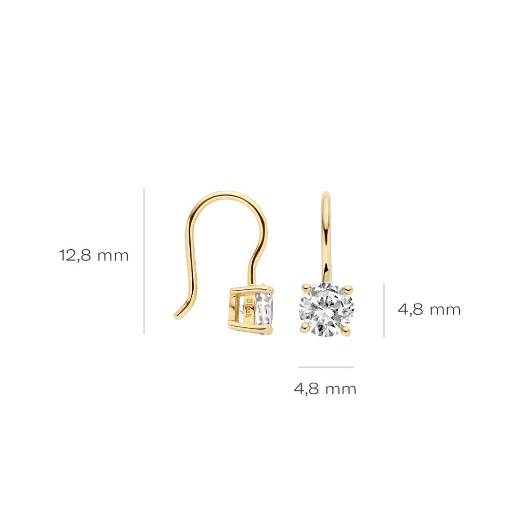 Blush 14ct Solid Gold Zirconia Drop Earrings