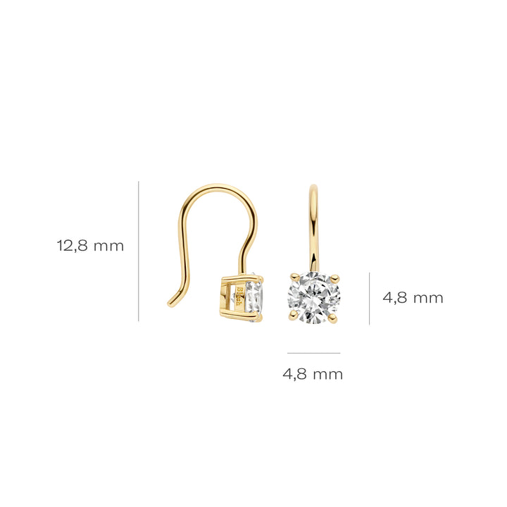 Blush 14ct Solid Gold Zirconia Drop Earrings