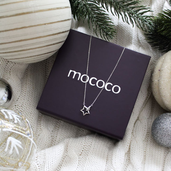 FREE GIFT When You Spend £99: Mococo Silver Christmas Star Necklace