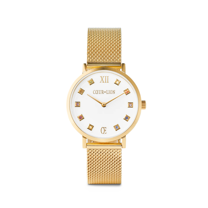 Coeur De Lion Gold Sunray Milanese Round Stainless Steel Watch