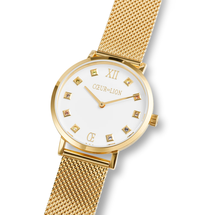 Coeur De Lion Gold Sunray Milanese Round Stainless Steel Watch