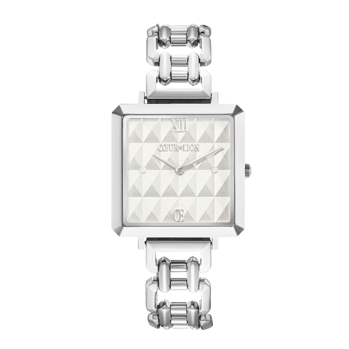 Coeur De Lion Silver Iconic Cube Spikes Statement watch