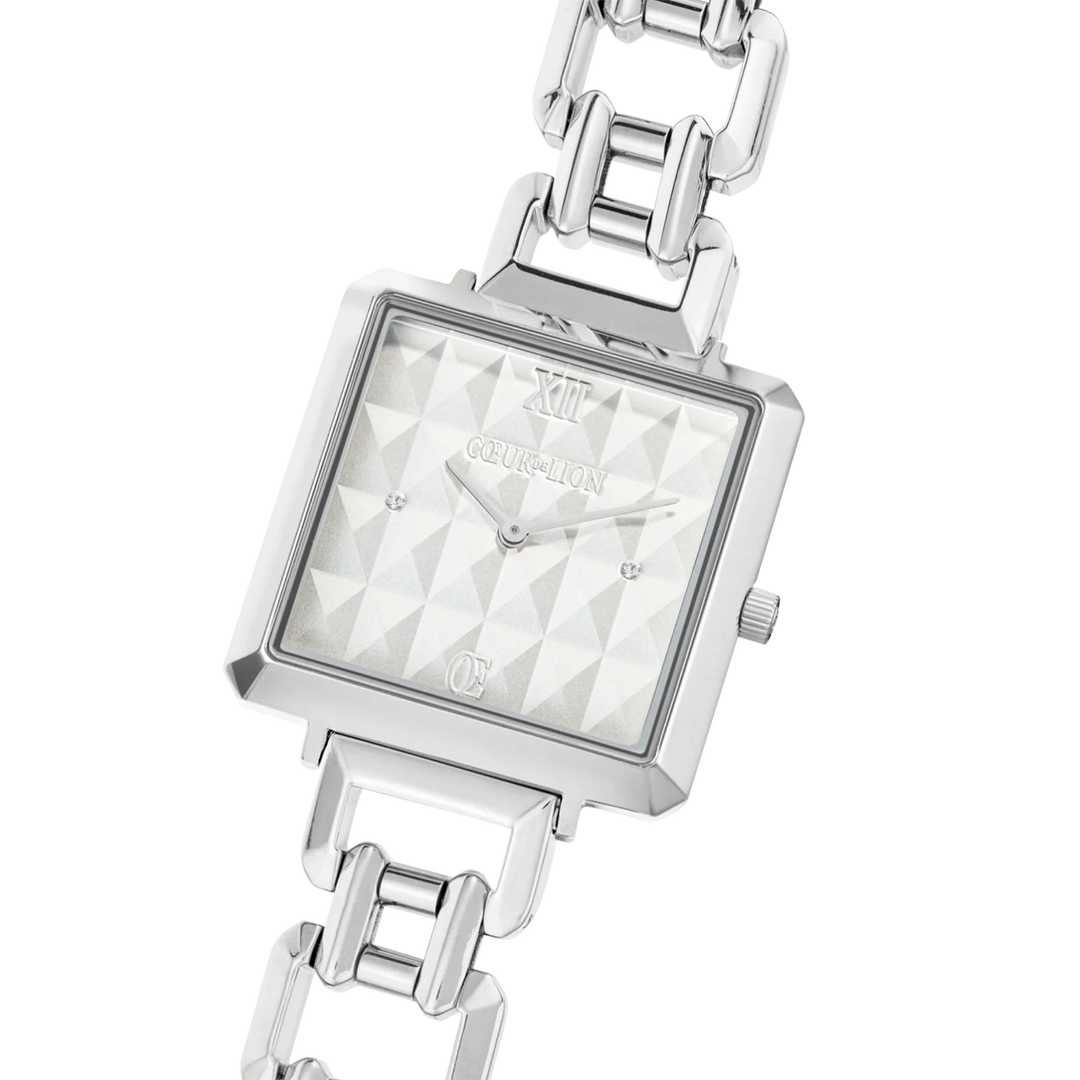 Coeur De Lion Silver Iconic Cube Spikes Statement watch