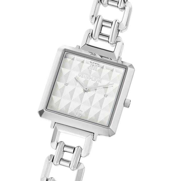 Coeur De Lion Silver Iconic Cube Spikes Statement watch