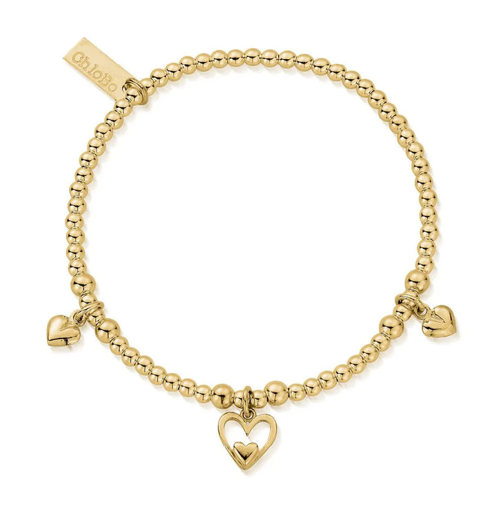 ChloBo Gold Triple Heart Bracelet