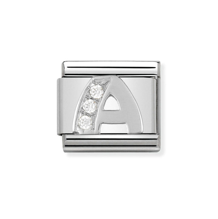 Nomination Silver Classic Sparkle Letter Initials A-Z Charms