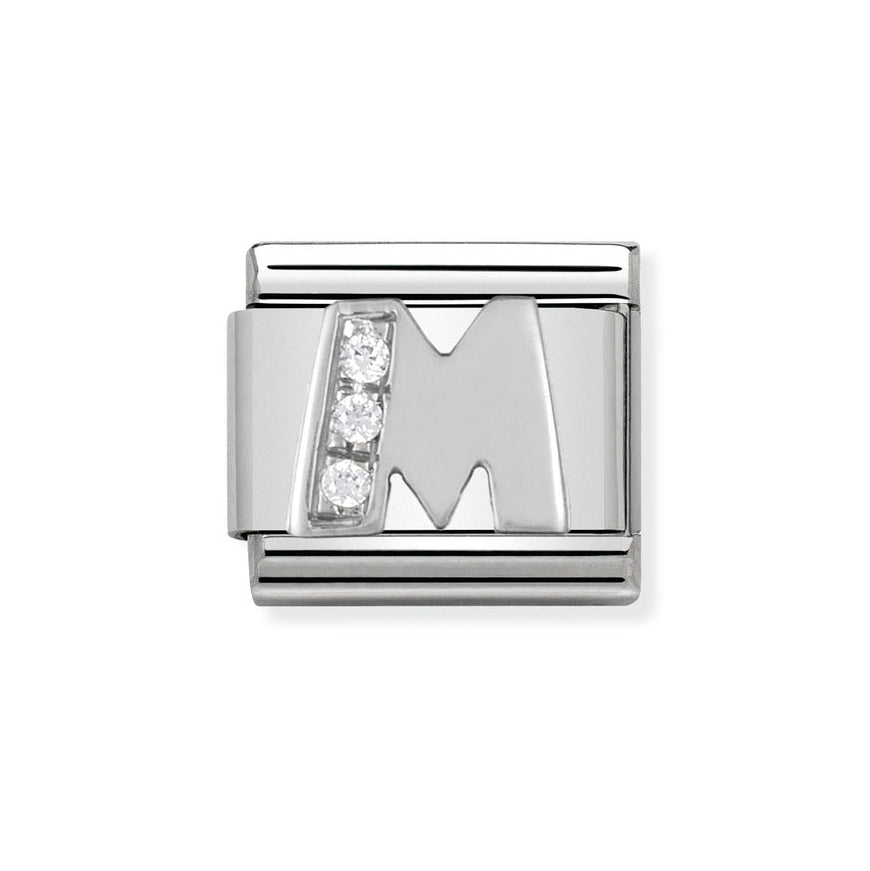 Nomination Silver Classic Sparkle Letter Initials A-Z Charms